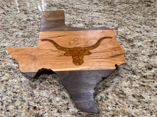 Customer photo review of 16x15" State Of Texas + Star Inlay Acrylic Router Template