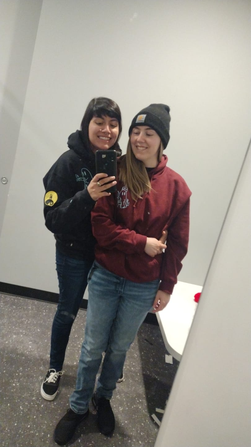 Customer photo review of Custom Embroidered Ghost Firefighter Matching Hoodies for Couples