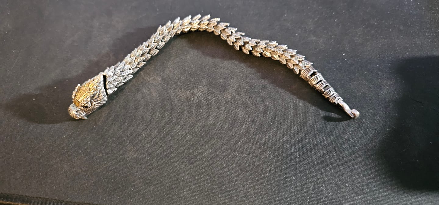 Customer photo review of JÖRMUNGANDR - The World Serpent Bracelet | Handcrafted Stainless Steel Viking Jewelry
