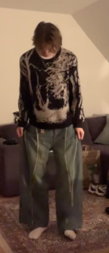 Customer photo review of Aelfric Eden Baggy Fringe Jeans