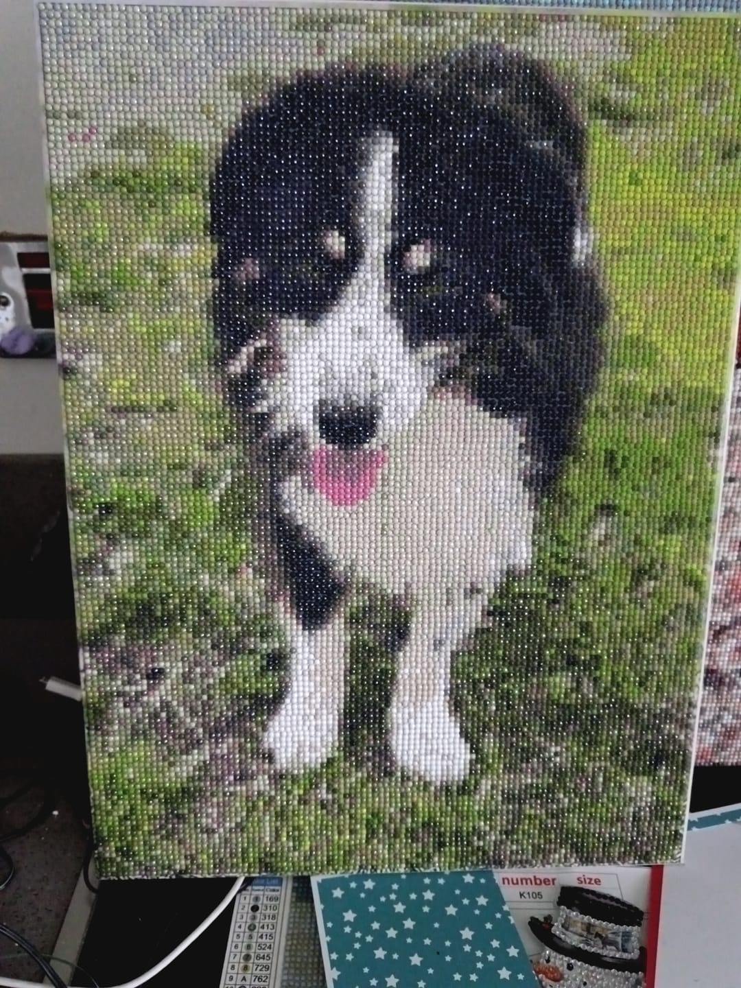 Customer photo review of Personalised Crystal Art Canvas Kit