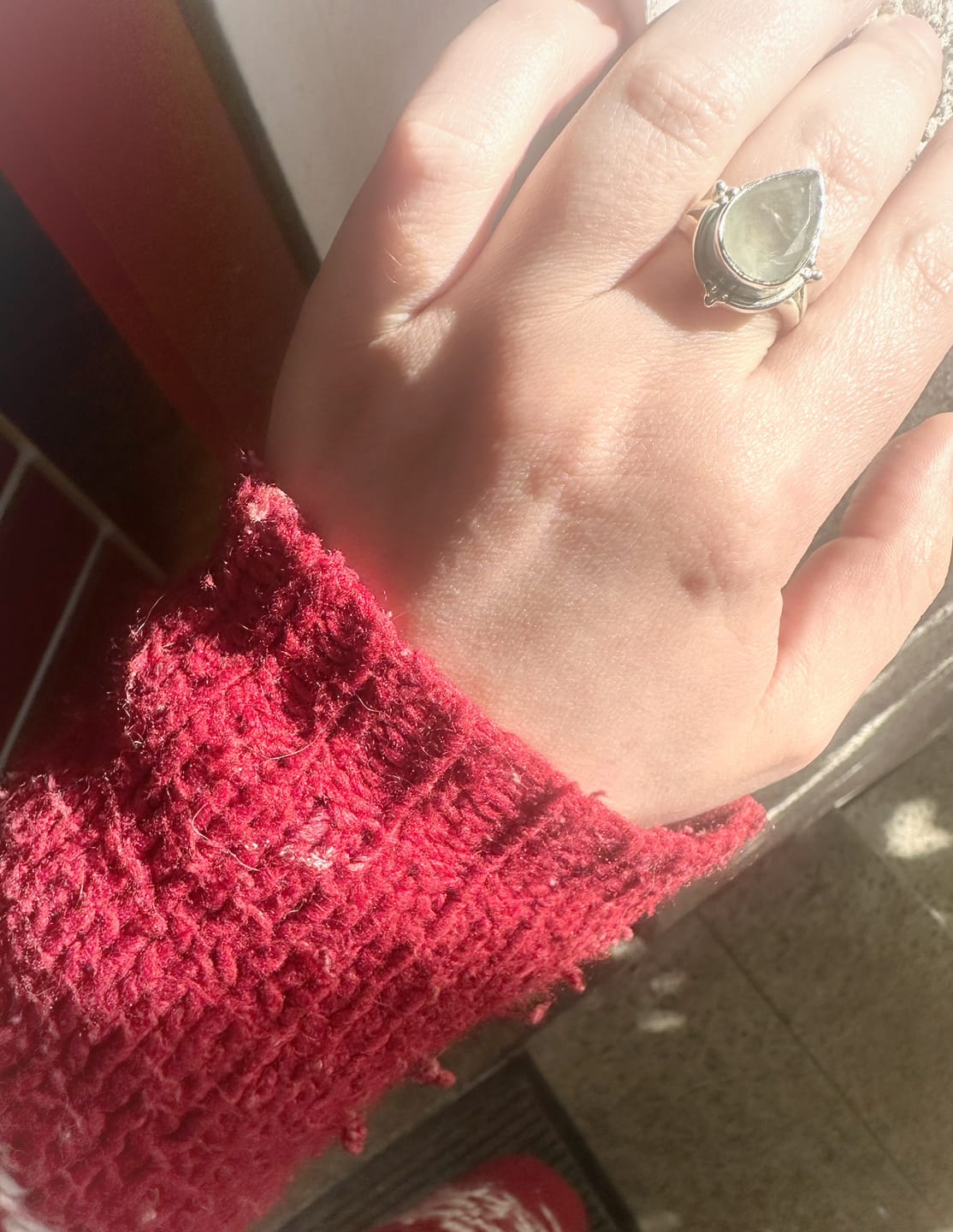 Customer photo review of Teardrop Aquamarine Ring Sterling Silver