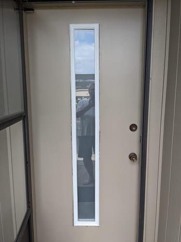 Customer photo review of ODL Perspectives Door Glass - Blanca - 9" x 66" Frame Kit