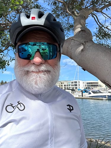 Customer photo review of Men's Forever White Short Sleeve Cycling Jersey