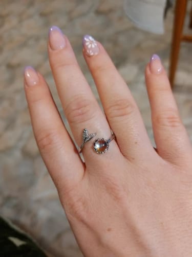 Customer photo review of Moonstone Cute Tail Ring
