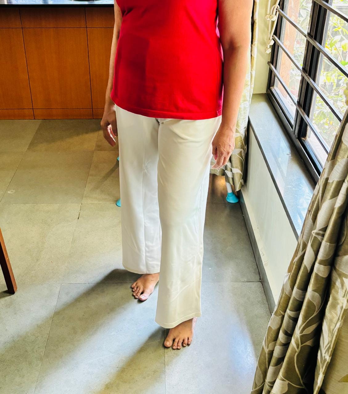 Customer photo review of White Wide Leg Pants