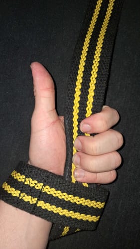 Customer photo review of Heavy Duty Extra Long Lifting Straps - Cotton