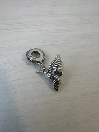 S. review of 925 Sterling Silver Hummingbird Charm image 1 out of 1