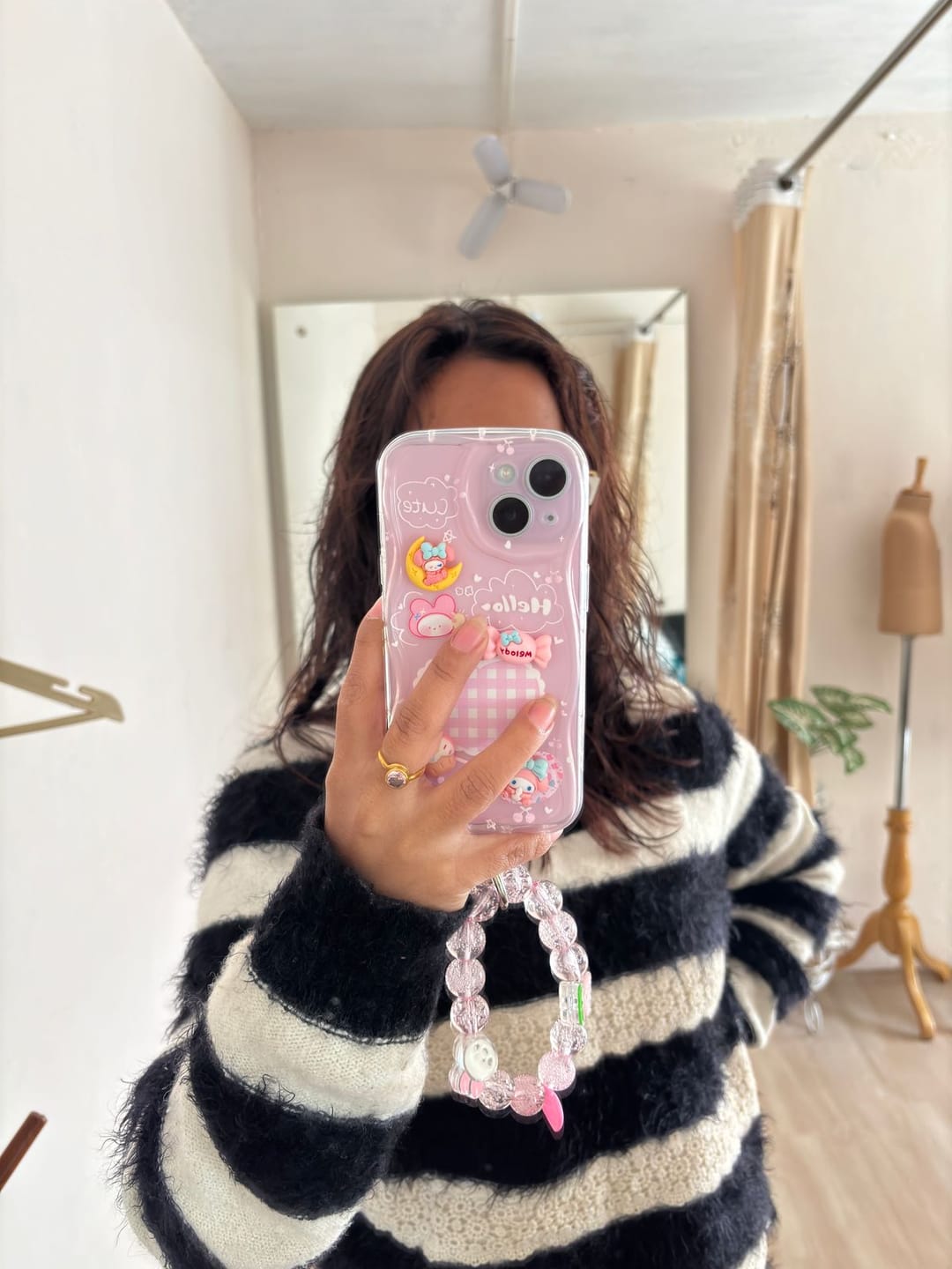 Customer photo review of 3D Cute Pink Case Wave Cartoon Melody Lanyard iPhone Soft Case