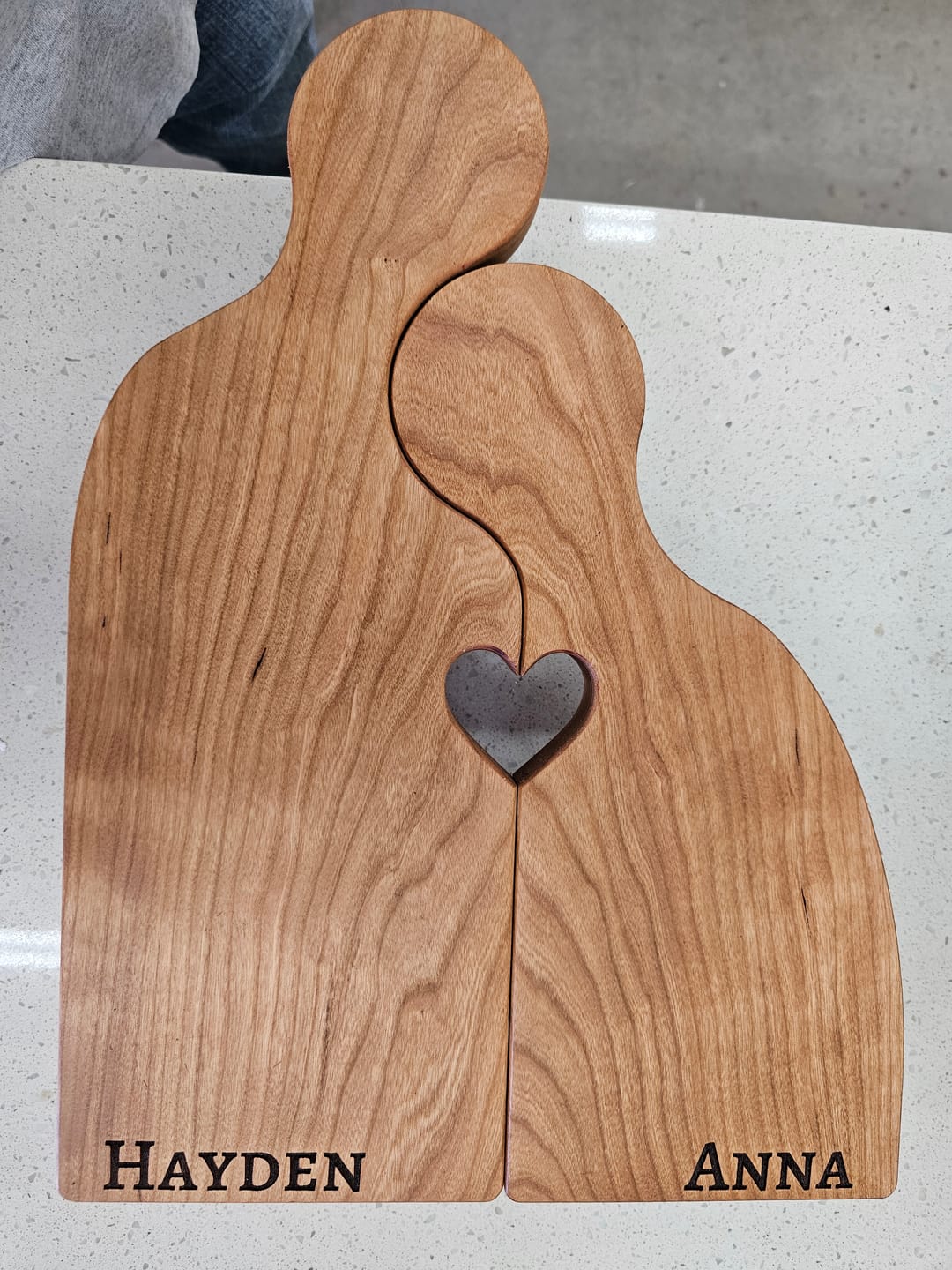 Customer photo review of 15.75x11.5" Small Romeo & Juliet With Heart Set Acrylic Router Template