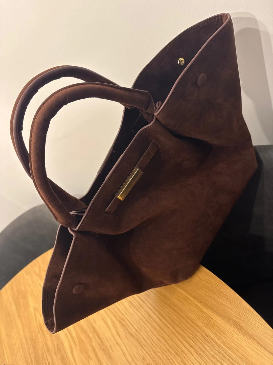 Customer photo review of Melanie Faux Suede Bag