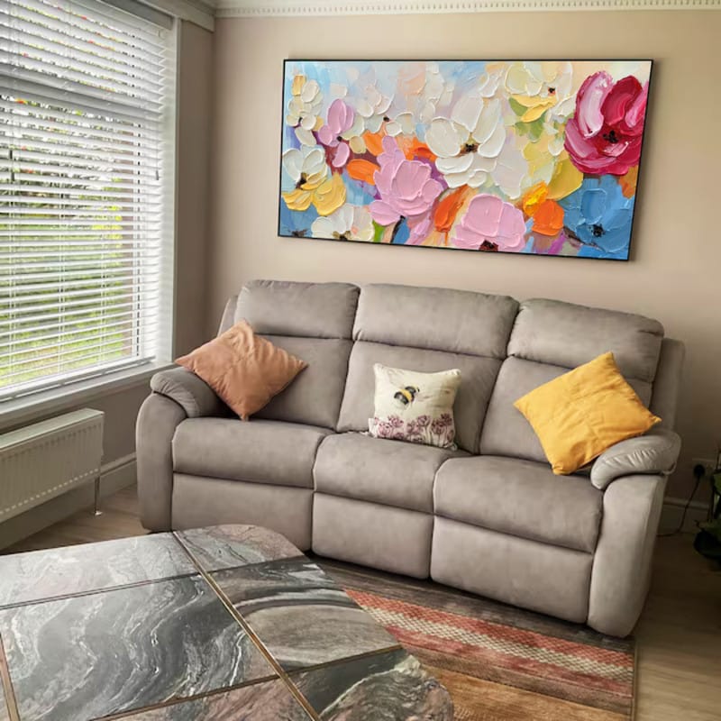 Customer photo review of Colorful Flower Textured Painting Canvas #FP046