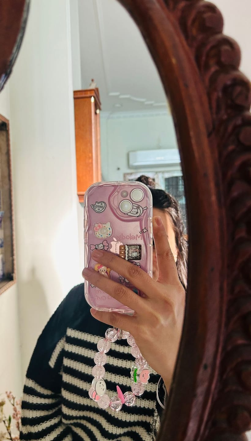 Customer photo review of 3D Cute Pink Case Wave Cartoon Melody Lanyard iPhone Soft Case