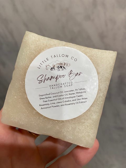 Customer photo review of Tallow Shampoo Bar