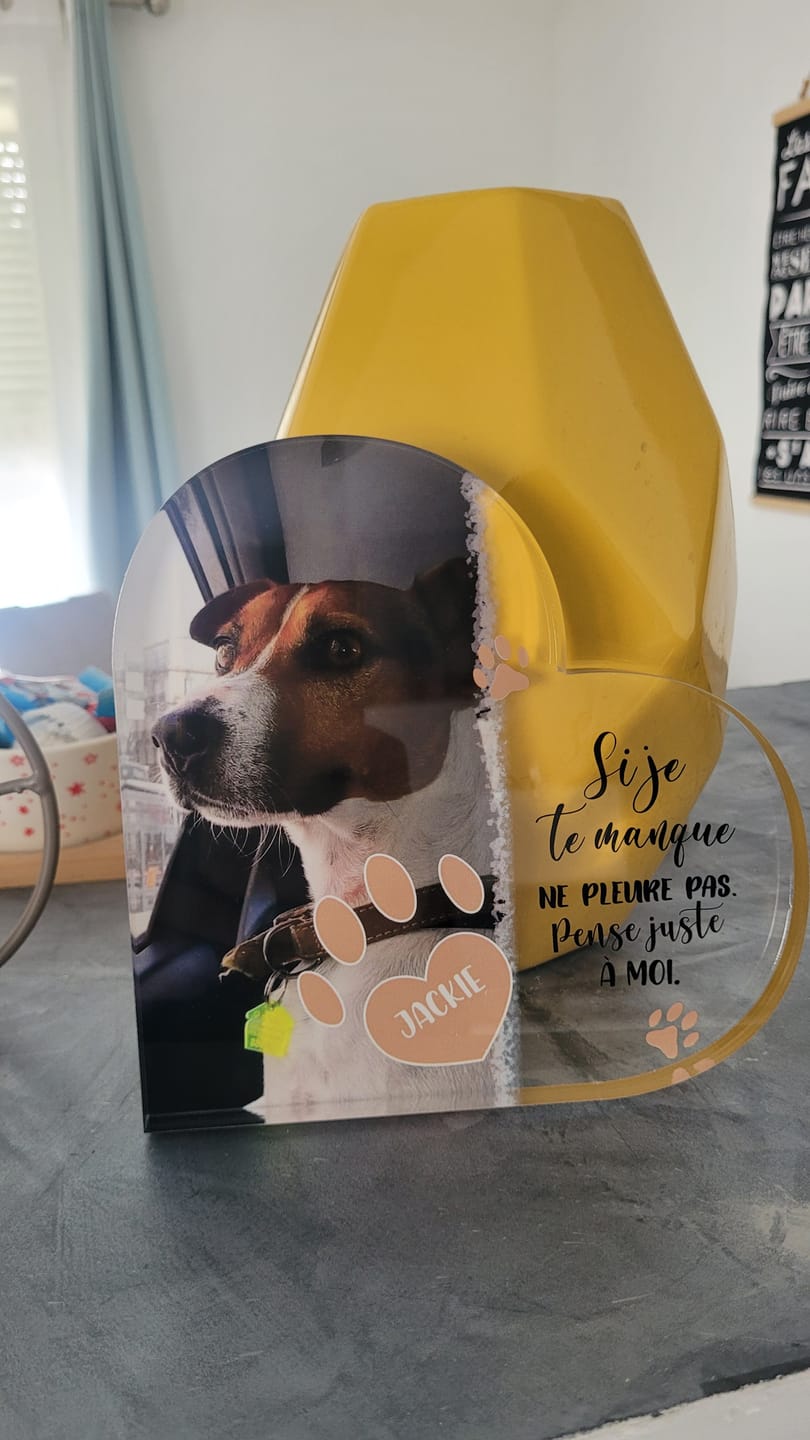 Customer photo review of Si je te manque - Cœur en verre personnalisé