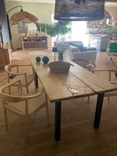 Customer photo review of SALTA - Lot de 2 chaises en bois massif et corde