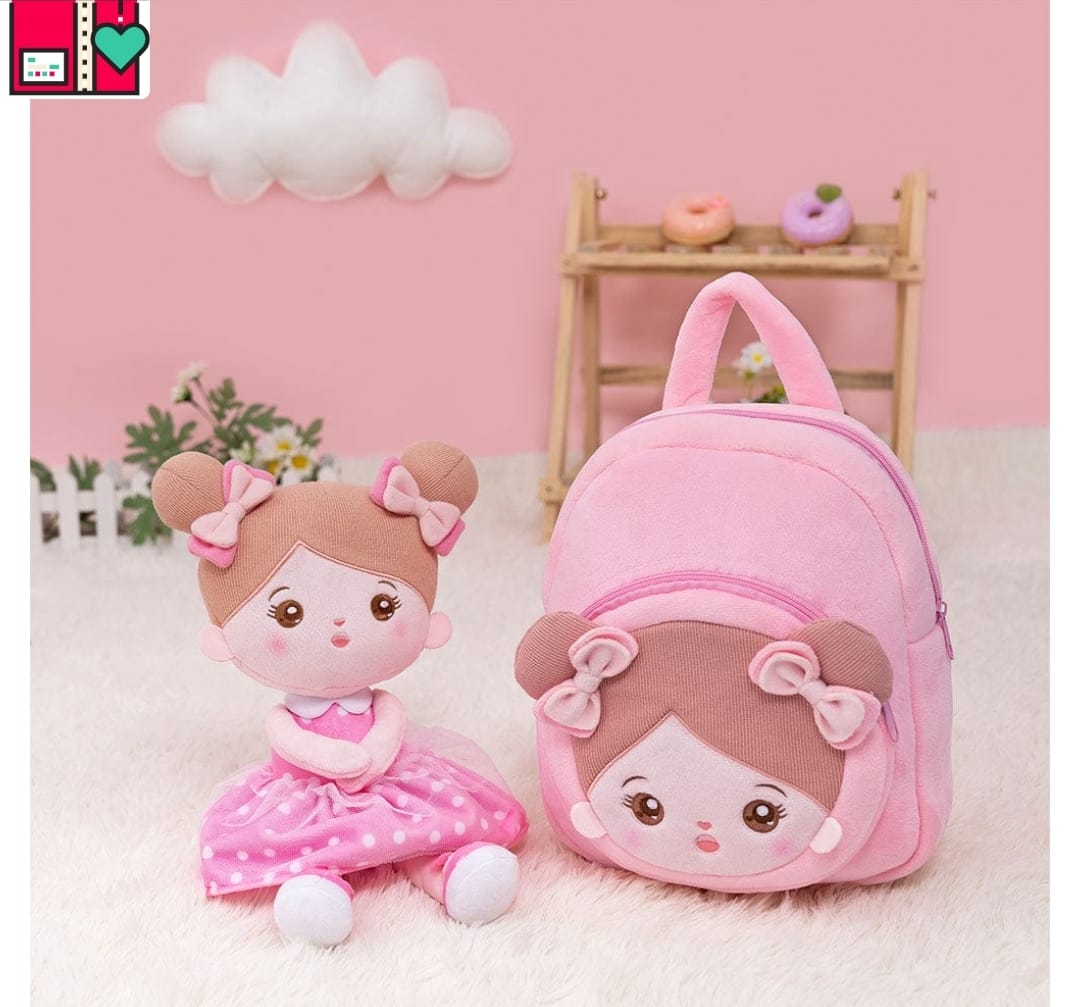 Customer photo review of Personalisierte Plüschpuppen mit Offenen Augen im Kleid mit Rosa Punkten