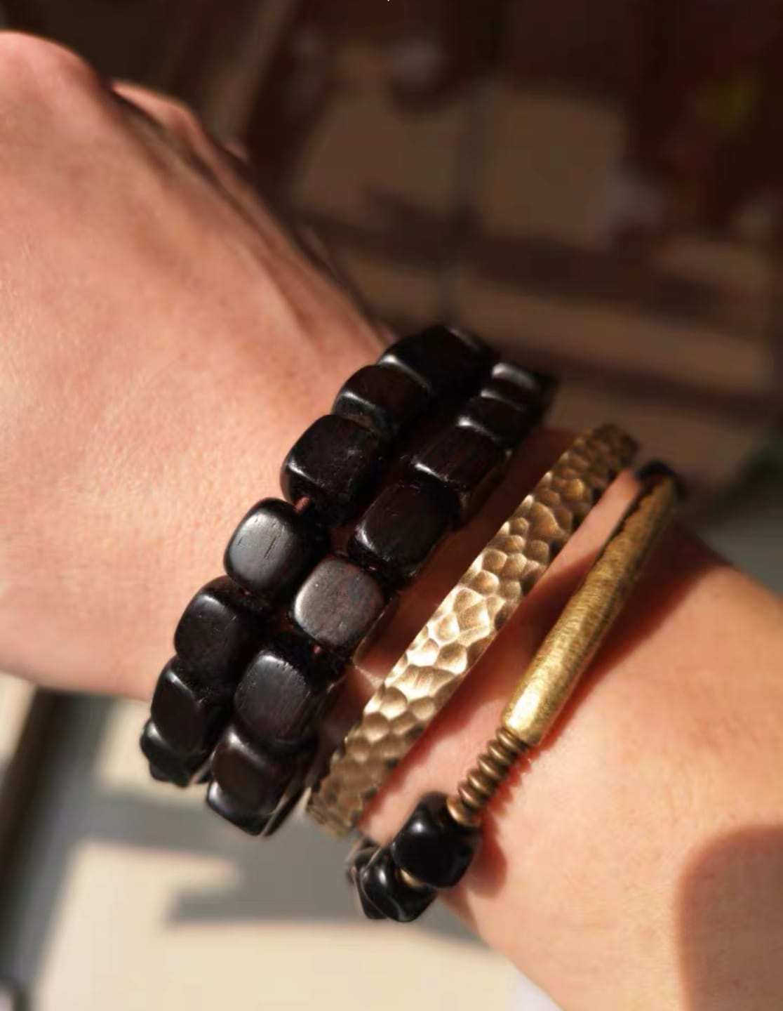 Customer photo review of Obsidian Schutz - Armband