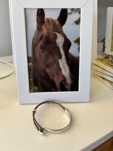 Customer photo review of Antique Silver Horsehair Bracelet CUSTOM MADE
