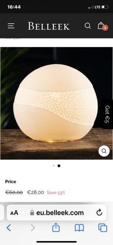Customer photo review of Belleek Living Saturn Luminaire