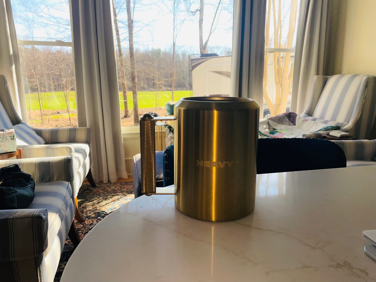 Customer photo review of 22lb Gold Heavy* Mug | Stainless Steel Mug in Gold Color