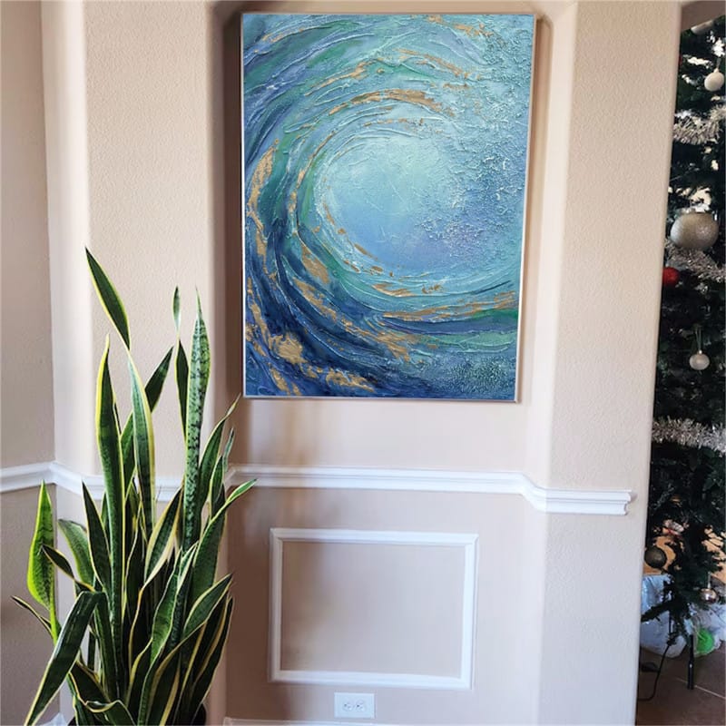 Customer photo review of Ocean Textured Painting Canvas #OP010