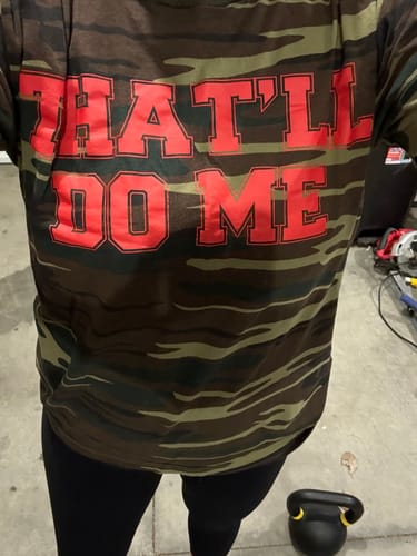 Customer photo review of Do Me Camo T-Shirt