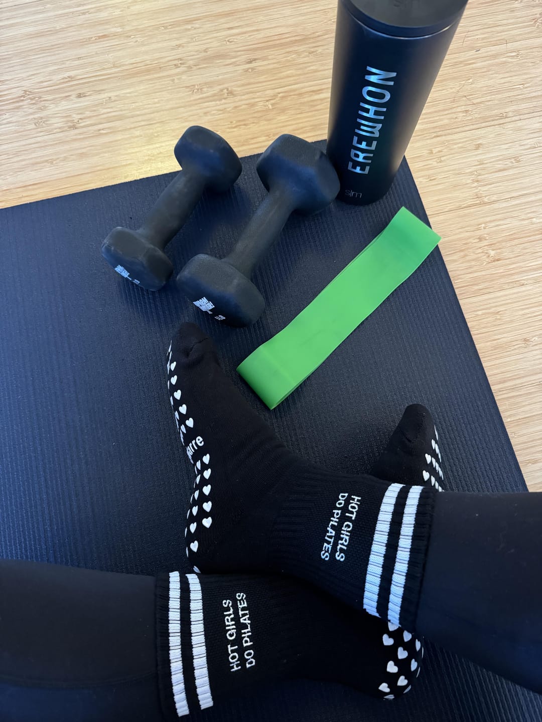 Customer photo review of Hot Girls Do PILATES grip Socks - Black