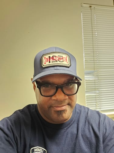 Customer photo review of FLEXFIT HOSE HAT WITH CUSTOM BACK OF HAT