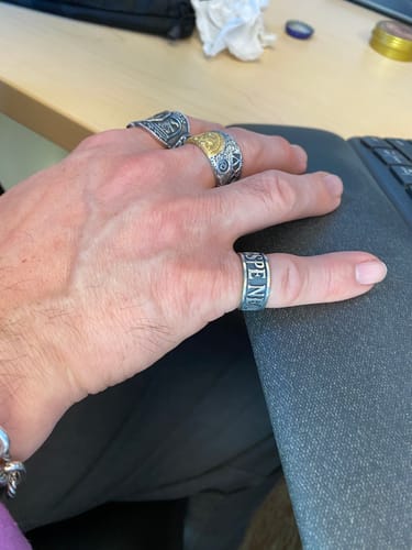 Customer photo review of Men's Band Ring "Neither hope nor fear" Nec Spe Nec Metu 925 Sterling Silver