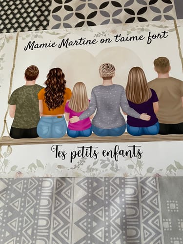 Customer photo review of Affiche Personnalisée - Mamie et Petits-enfants
