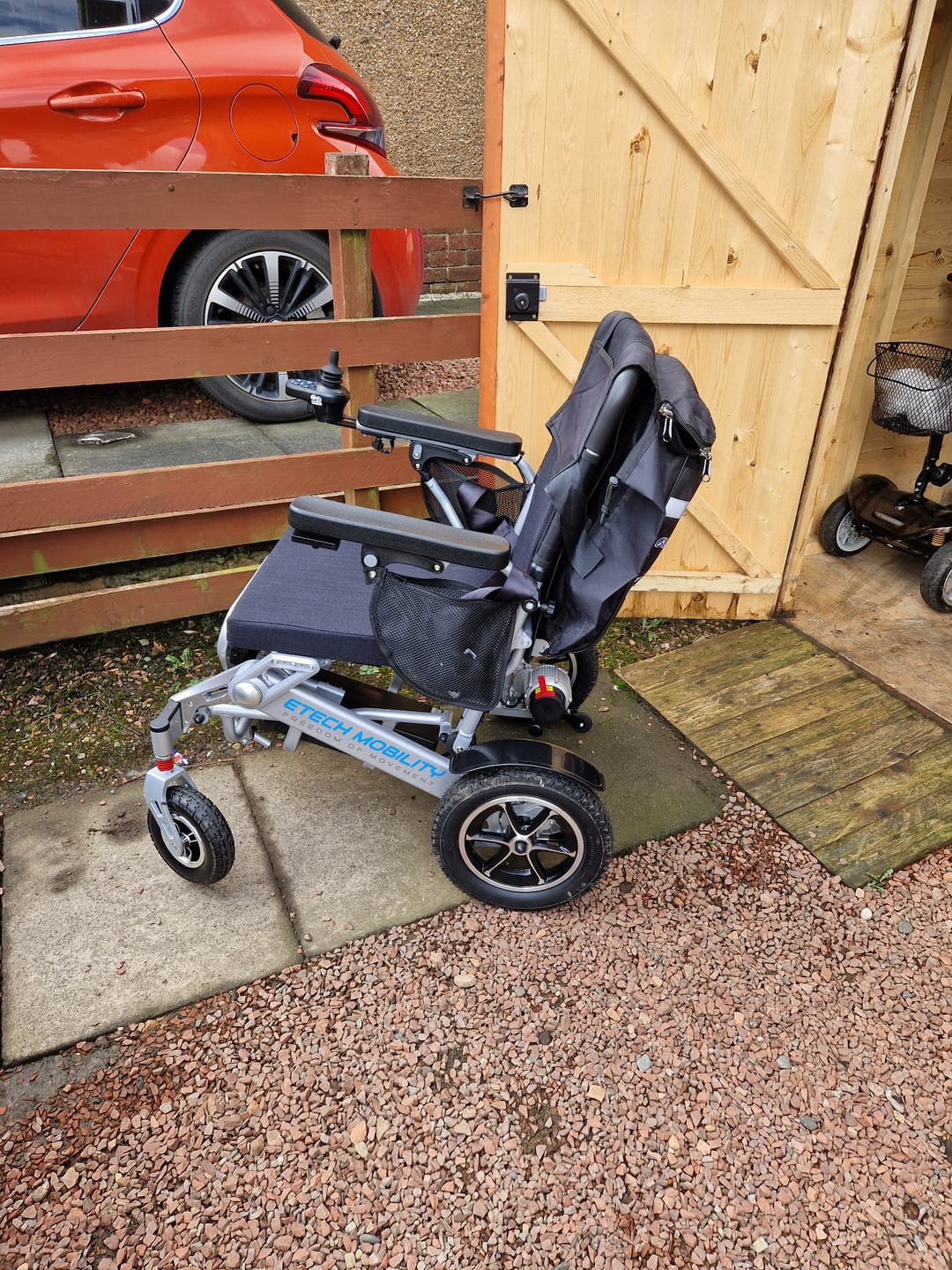 Customer photo review of Armrest Storage Bag for Wheelchairs & Mobility Scooter