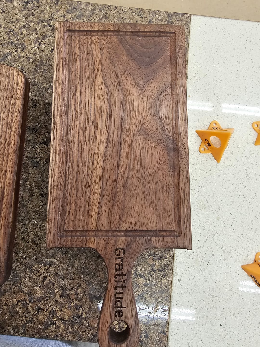 Customer photo review of Mini Handles - Acrylic Router Templates For Cheese Boards