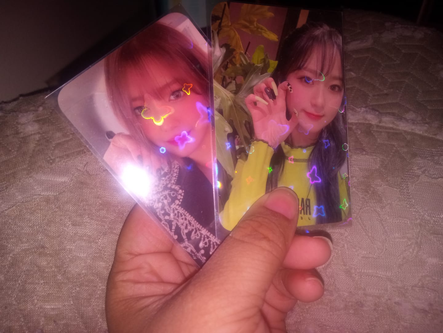 Customer photo review of PREMIUM HOLOGRAPHIC PHOTOCARD SLEEVES - BUTTERFLY VERSION
