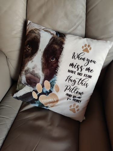Customer photo review of When you miss me - Personalised Pillow