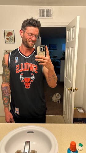 Customer photo review of SWOLLS BASKETBALL JERSEY TANK - BLACK