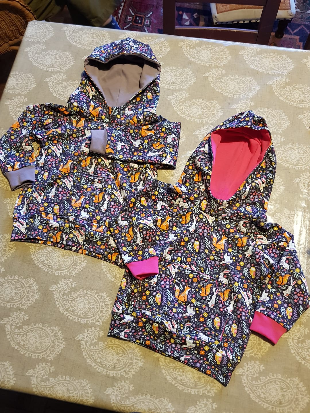Customer photo review of Forest Animals on Deep Purple French Terry Fabric