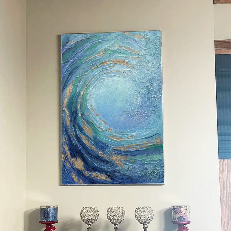 Customer photo review of Ocean Textured Painting Canvas #OP010