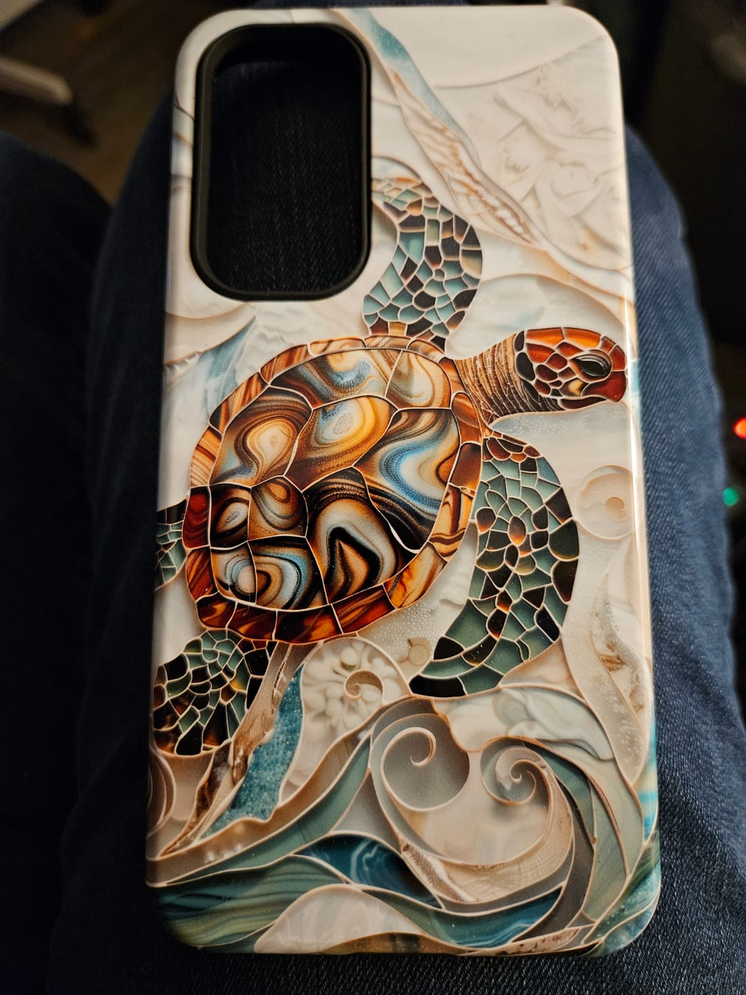 Customer photo review of Sea Turtle Stained Glass Design 1 Print Case for Galaxy S series Phones
