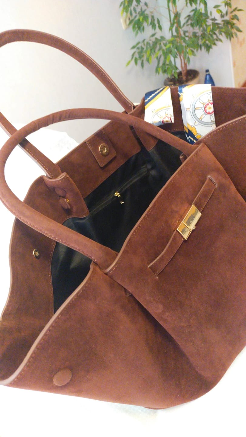 Customer photo review of Melanie Faux Suede Bag
