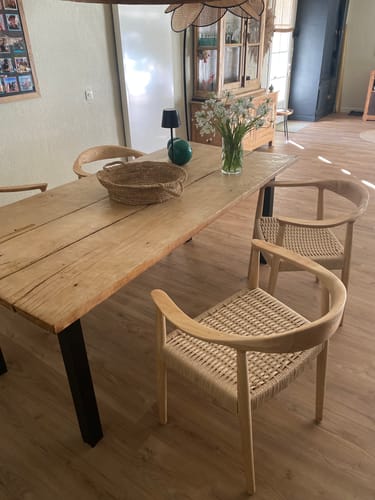 Customer photo review of SALTA - Lot de 2 chaises en bois massif et corde
