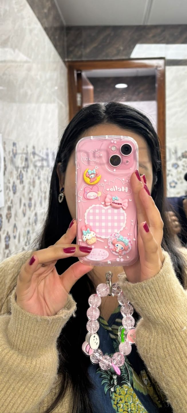 Customer photo review of 3D Cute Pink Case Wave Cartoon Melody Lanyard iPhone Soft Case