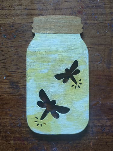 Customer photo review of Unfinished Firefly Jar Shape | DIY Craft Cutout | up to 46" DIY