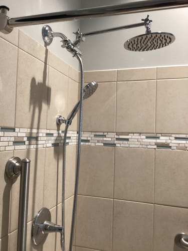 Customer photo review of 3-Spray Dual Shower Head with Adjustable Shower Arm