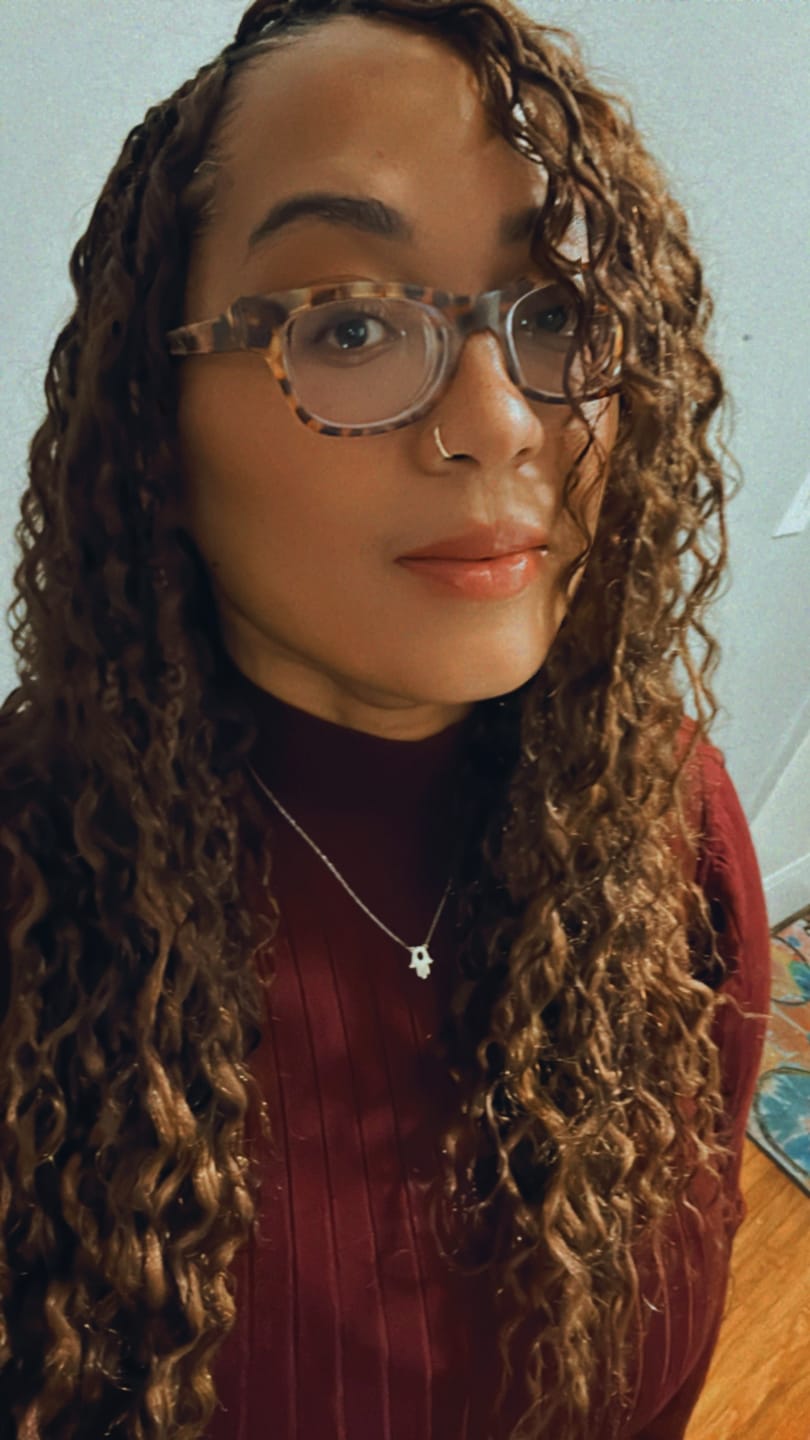 Customer photo review of #4 Medium Brown Deep Wave Bulk Hair Extensions for Braiding