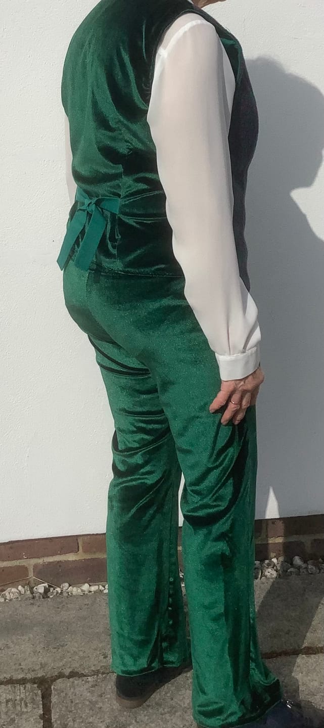 Customer photo review of Plain Stretch Velvet Fabric
