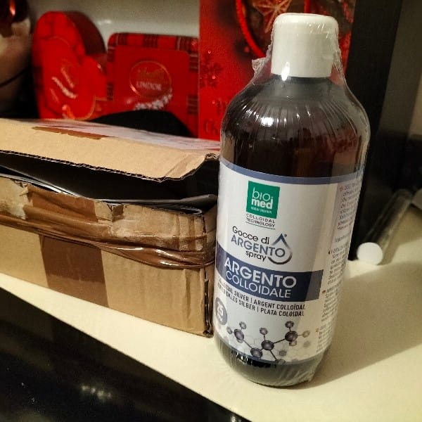 Customer photo review of ARGENTO COLLOIDALE ATTIVO SPRAY SUBLINGUALE - BIOMED - 500 ml. - 25 ppm