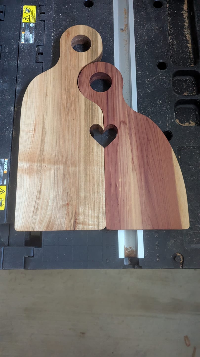 Customer photo review of 15.75x11.5" Small Romeo & Juliet With Heart Set Acrylic Router Template