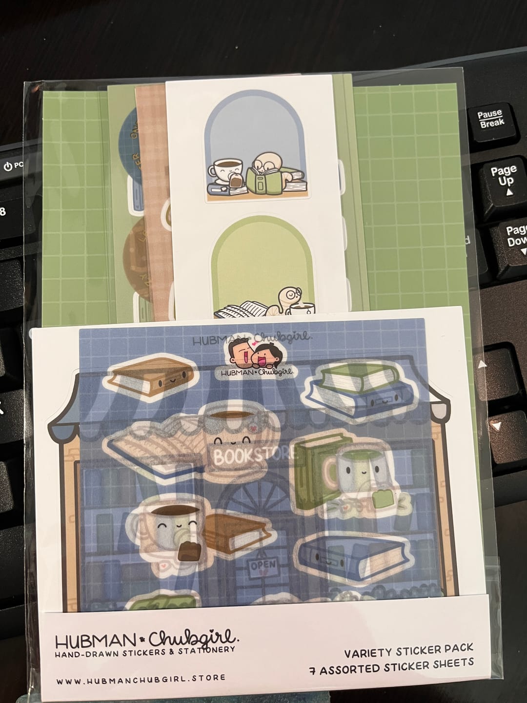 Customer photo review of Cozy Bookworm Variety Sticker Pack