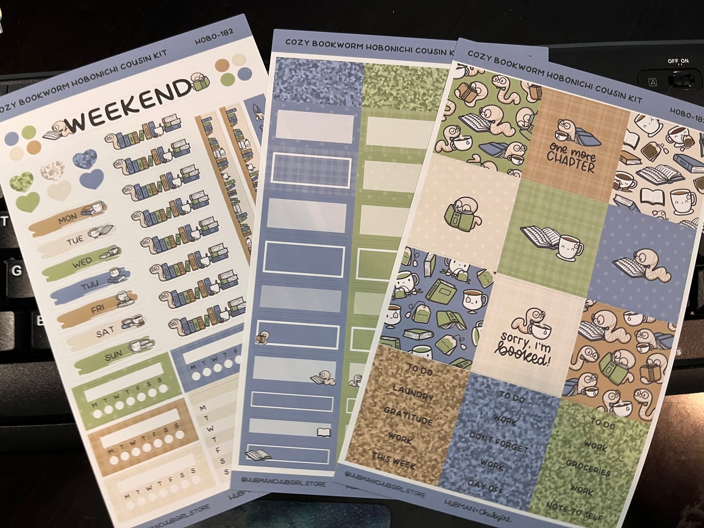 Customer photo review of Cozy Bookworm Theme Hobonichi Cousin Weekly Kit (Set of 3)